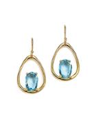 Ippolita 18k Yellow Gold Rock Candy Small Suspension Earrings In Blue Topaz