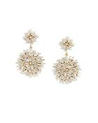 Suzanne Kalan 18k Yellow Gold Fireworks Diamond Baguette & Round Cluster Drop Earrings