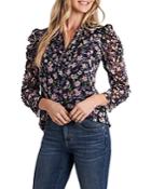 Cece Ruffled Botanic Charm Blouse