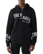 True Religion Cotton Blend Zip Logo Hoodie