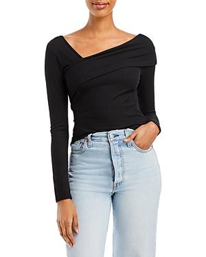 Aqua Ribbed Knit Asymmetric Top - 100% Exclusive