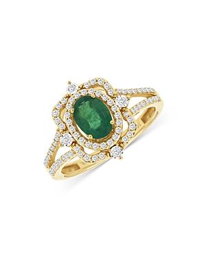 Bloomingdale's Emerald & Diamond Art Deco Ring In 14k Yellow Gold - 100% Exclusive