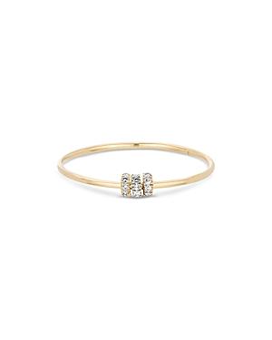 Adina Reyter 14k Yellow Gold Mini Beads Diamond Triple Rondelle Ring