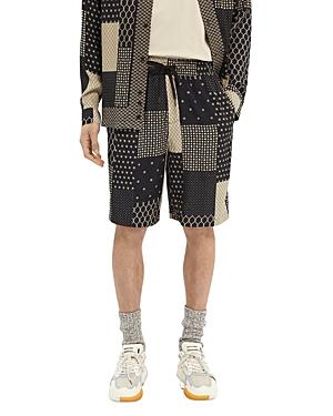 Scotch & Soda Patchwork Print Loose Fit Drawstring Shorts