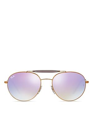Ray-ban Phantos Mirrored Aviator Sunglasses With Brow Bar, 56mm