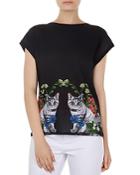 Ted Baker Bleue Florence Woven-front Tee