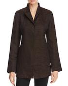 Eileen Fisher High-collar Jacquard Jacket