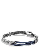 David Yurman Petite Pave Labyrinth Single Loop Bracelet With Blue Sapphires
