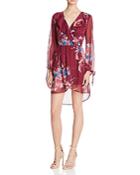 Band Of Gypsies Floral Print Wrap Effect Dress