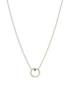Zoe Chicco 14k Yellow Gold Emerald Accent Circle Pendant Necklace, 16-18
