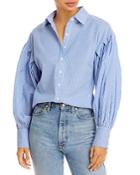 Aqua Puff Sleeve Button Down Shirt - 100% Exclusive