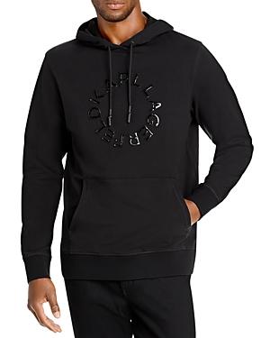 Karl Lagerfeld Paris Raised Circular Logo Hoodie