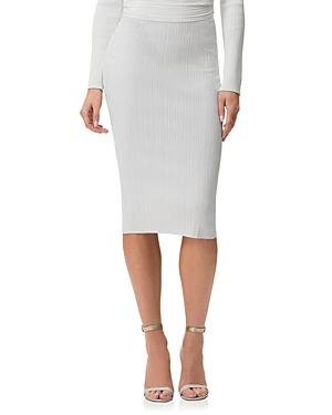 Herve Leger Traveling Ribbed Pencil Skirt