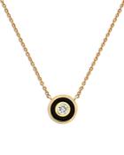 Bloomingdale's Diamond & Black Enamel Disc Pendant Necklace In 14k Yellow Gold, 0.10 Ct. T.w. - 100% Exclusive
