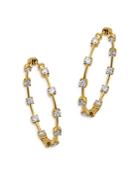 Bloomingdale's Diamond Station Inside Out Hoop Earrings In 14k Yellow Gold, 1.75 Ct. T.w. - 100% Exclusive