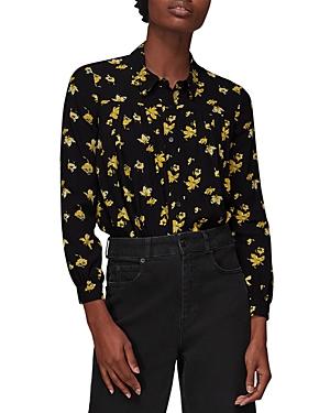 Whistles Falling Floral Pleated Blouse