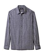 Theory Irving Adder Dash-striped Regular Fit Shirt