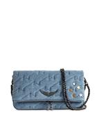Zadig & Voltaire Star-studded Chain-strap Denim Handbag