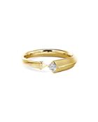 De Beers Forevermark Avaanti Closed Ring With Diamond Accent In 18k Yellow Gold
