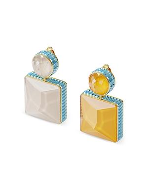 Swarovski Orbita Mismatched Square Cut Drop Earrings