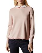 Ted Baker Scallop-detail Long-sleeve Top
