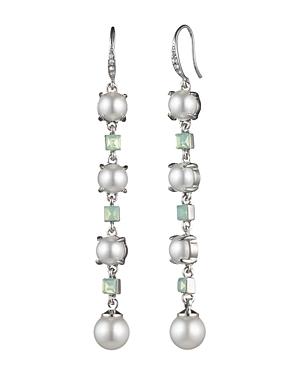 Carolee Linear Simulated Pearl & Stone Drop Earrings