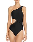 Red Carter Asymmetric Maillot One Piece Swimsuit