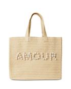Btb Los Angeles More Amour Beaded Straw Tote