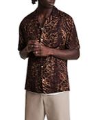Allsaints Tiga Animal Print Regular Fit Camp Shirt