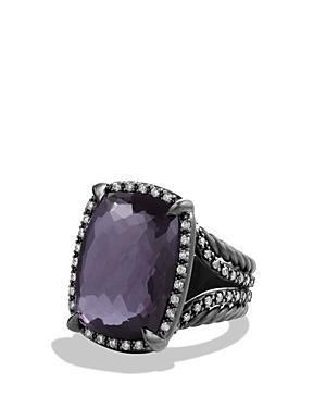 David Yurman Chatelaine Ring With Black Orchid And Gray Diamonds