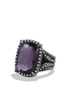 David Yurman Chatelaine Ring With Black Orchid And Gray Diamonds