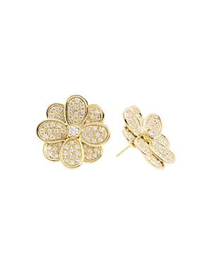 Marco Bicego 18k Yellow Gold & Diamond Petali Pave Floral Stud Earrings