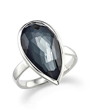 Ippolita Sterling Silver Rock Candy Large Pear Shaped Ring In Hematite