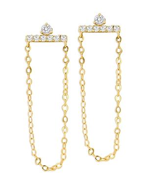 Moon & Meadow 14k Yellow Gold Diamond Bar Chain Drop Earrings - 100% Exclusive