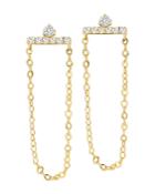 Moon & Meadow 14k Yellow Gold Diamond Bar Chain Drop Earrings - 100% Exclusive