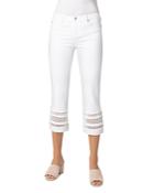 Liverpool Sadie Lace-inset Cropped Jeans In Bright White