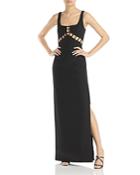 Aidan By Aidan Mattox Cutout Square Neck Gown
