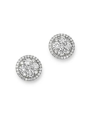 Bloomingdale's Diamond Circle Halo Stud Earrings In 14k White Gold, 1.0 Ct. T.w. - 100% Exclusive