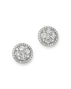Bloomingdale's Diamond Circle Halo Stud Earrings In 14k White Gold, 1.0 Ct. T.w. - 100% Exclusive