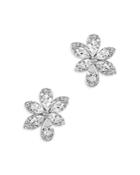 Bloomingdale's Marquis, Pear & Round Cut Diamond Flower Stud Earrings In 14k White Gold, 1.0 Ct. T.w. - 100% Exclusive