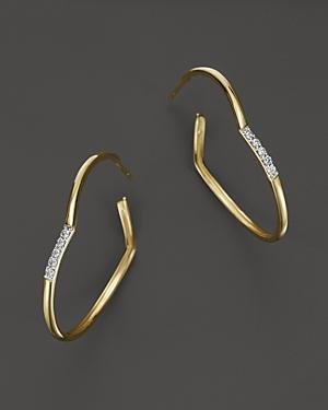 Kara Ross 18k Yellow Gold Diamond Hydra V Hoop Earrings