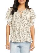 Karen Kane Floral Print Flutter Sleeve Top