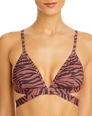 Aqua Animal Print Strappy Bikini Top - 100% Exclusive