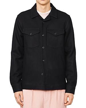 Officine Generale Jonas Wool Regular Fit Button Down Overshirt