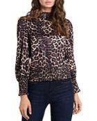 1.state Smocked Leopard Print Top