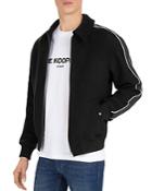 The Kooples Orione Leather-trimmed Wool-blend Bomber Jacket