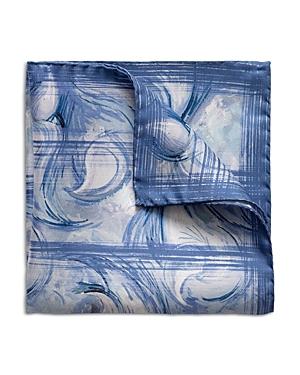 Eton Blue Motif Print Pocket Square