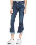 Frame Le Crop Frayed-hem Mini Bootcut Jeans In Bayberry