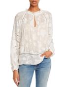 Joie Chaylse Floral-embroidery Lace-trim Blouse