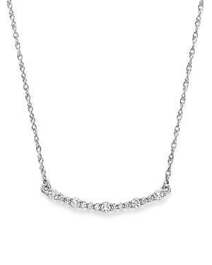 Diamond Curved Bar Pendant Necklace In 14k White Gold, .30 Ct. T.w. - 100% Exclusive